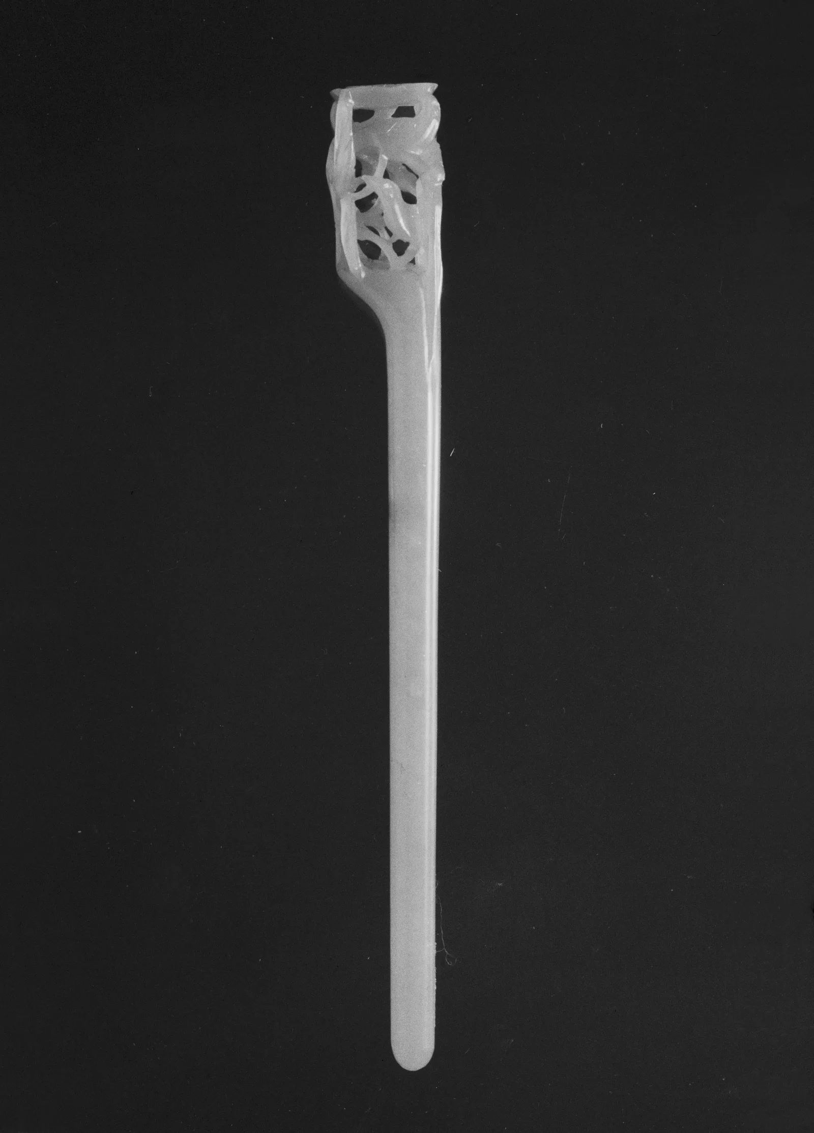 Jade (nephrite) hairpin, ming dynasty, 16 cm long.