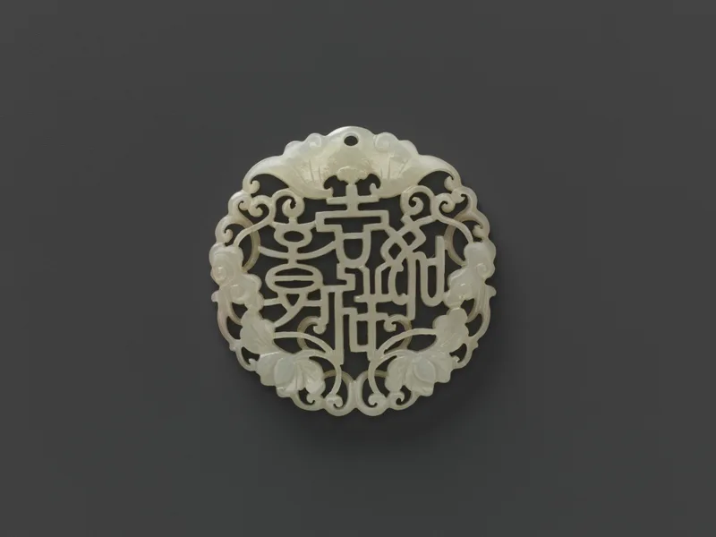 Jade (nephrite) pendant, qing dynasty, 0.5 cm high.