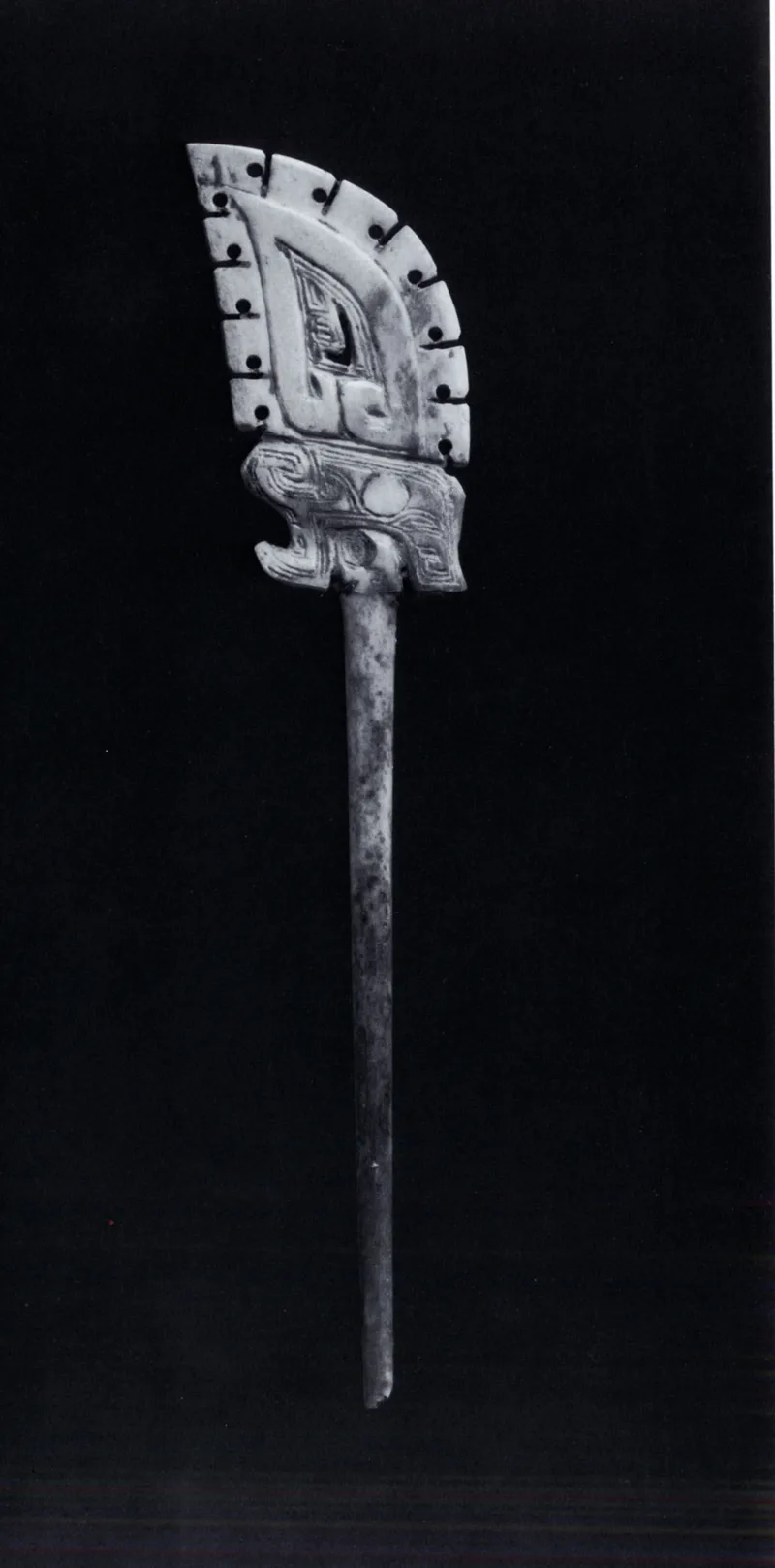 Bone hairpin, shang and zhou dynasties, 16 cm long.