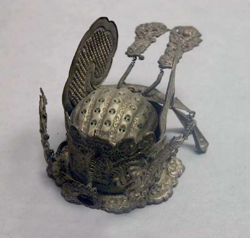 Silver headdress, song, liao, jin and yuan dynasties.