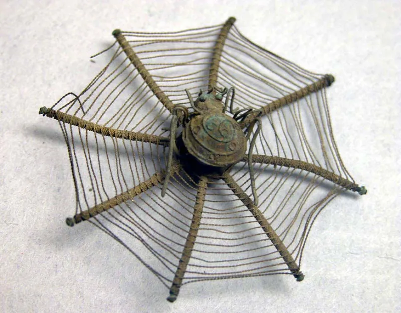 Silver hairpin, ming dynasty, 4.8 cm across.