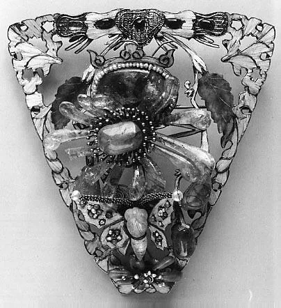 Jade (nephrite), glass, kingfisher feather and coral headdress ornament, qing dynasty.